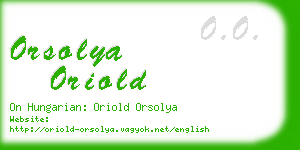 orsolya oriold business card